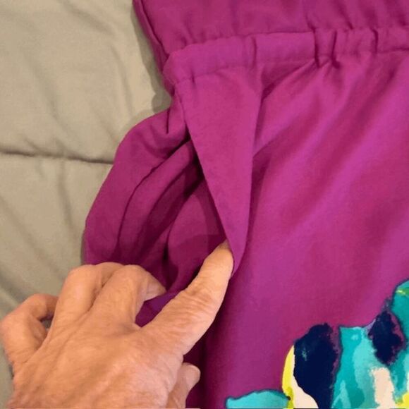 NWT Lane Bryant Sleeveless Dress Purple Floral Drawstring Waist Size 18 / 20 - Picture 10 of 12